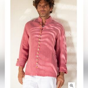 B.loose Europe Men's Casual Button-Up Jacket - Coral